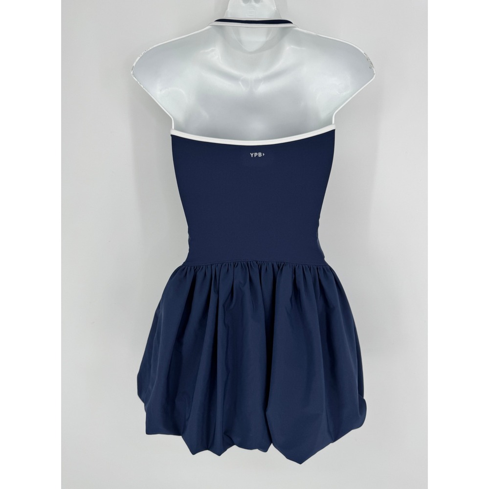 Abercrombie‎ & Fitch YPB motionTEK Halter Bubble Hem Mini Dress XS Navy Athletic - Picture 5 of 11